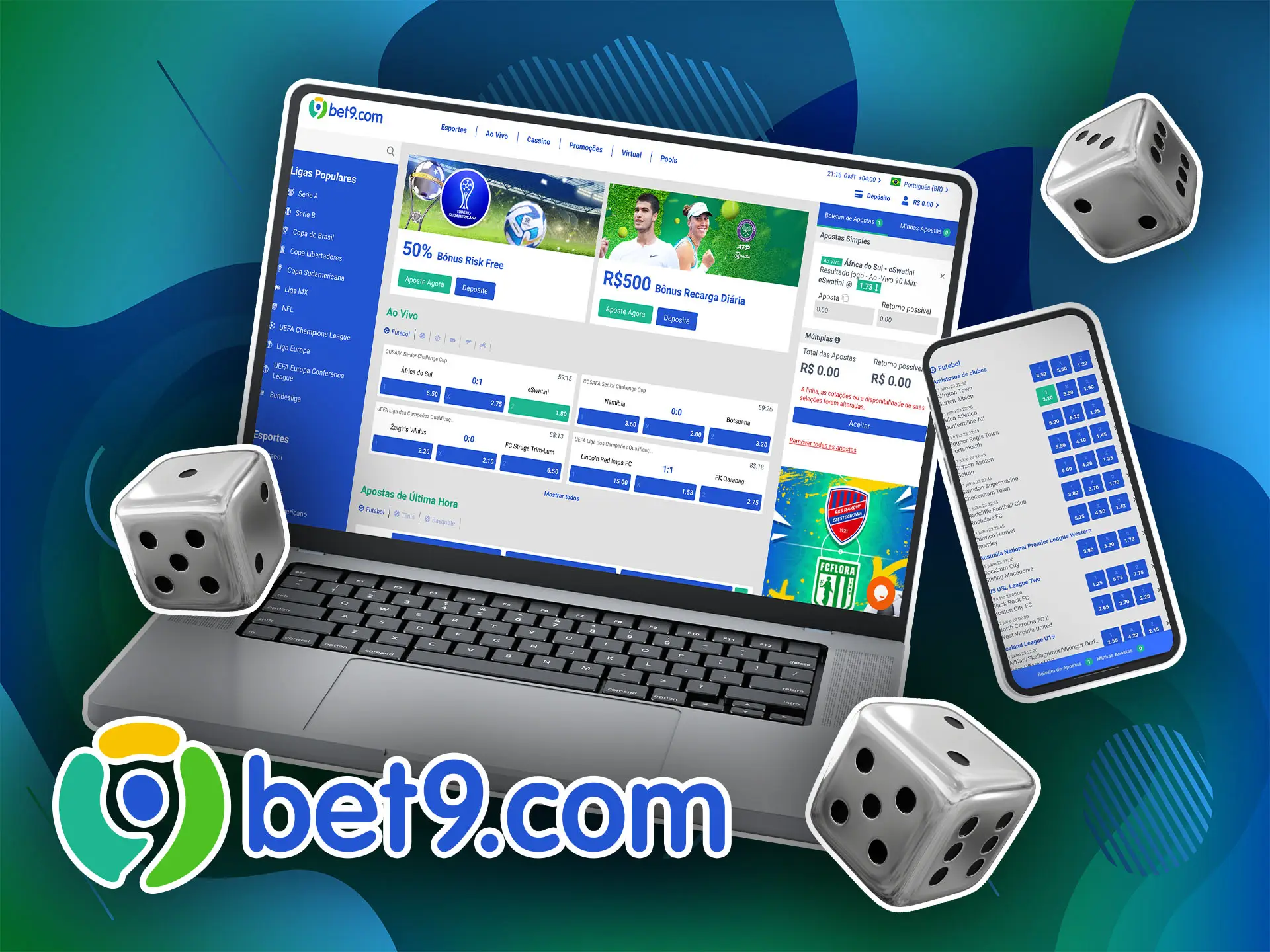 Registre-se no site do Bet9, recarregue seu saldo e selecione o evento em que deseja apostar.