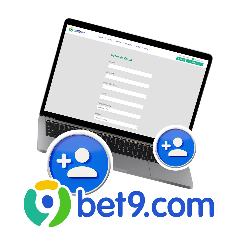 Crie uma conta no Bet9 para apostar em esportes por dinheiro.