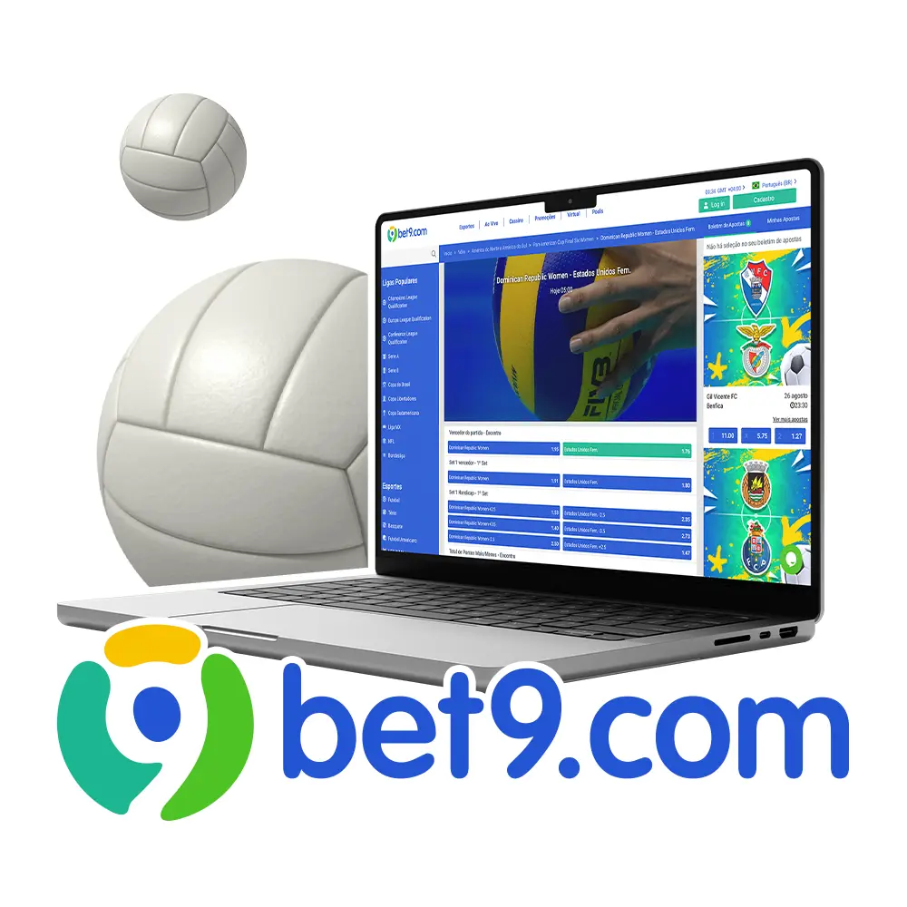 Inscreva-se no Bet9 e faça apostas nas partidas de vôlei.