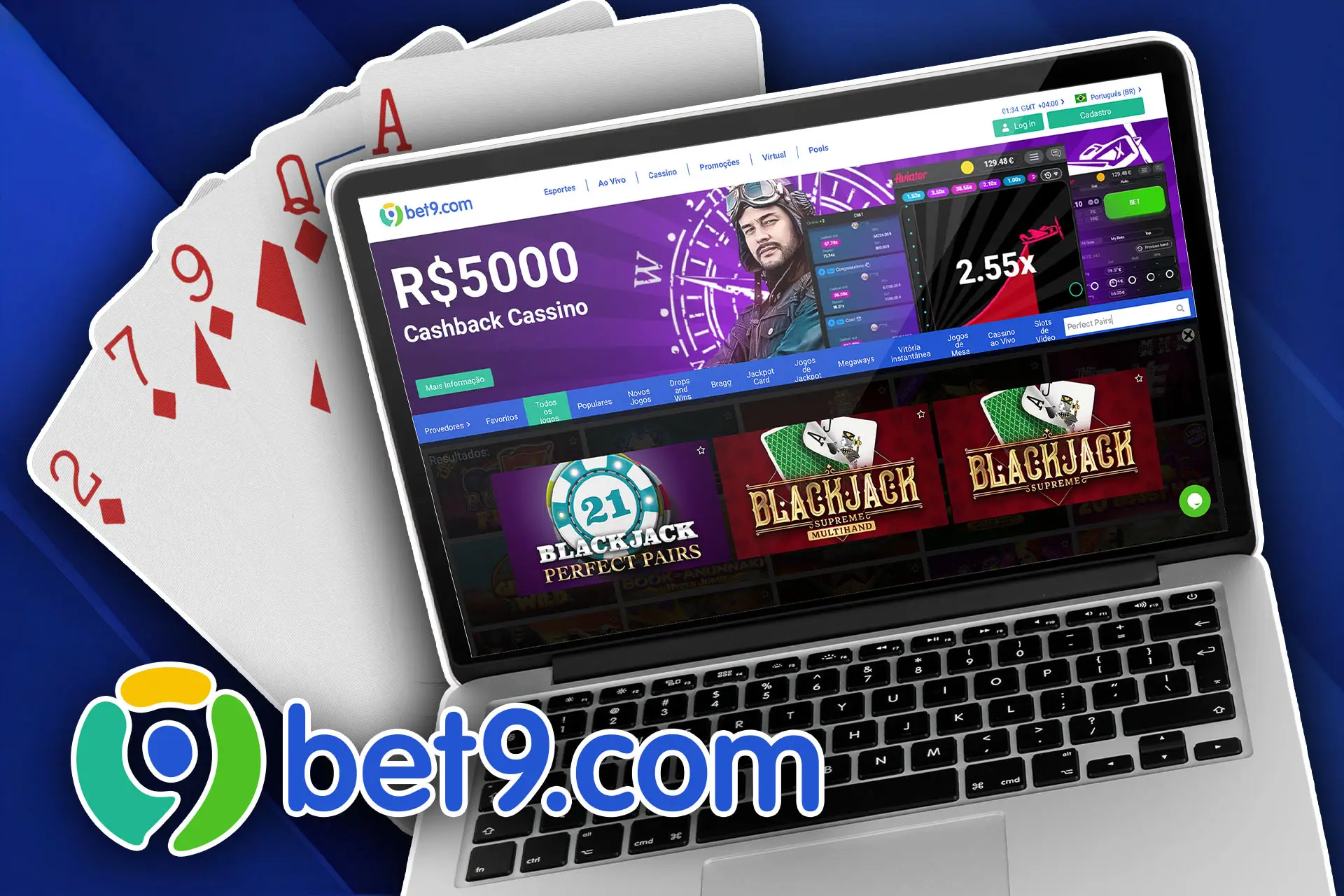 Experimente o tipo de blackjack Perfect Pairs em nosso cassino on-line.