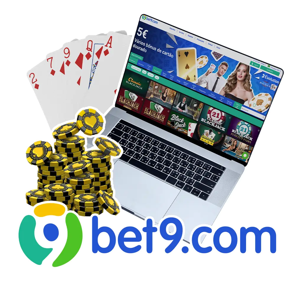 Faça login no Bet9, recarregue sua conta e jogue diferentes tipos de blackjack.