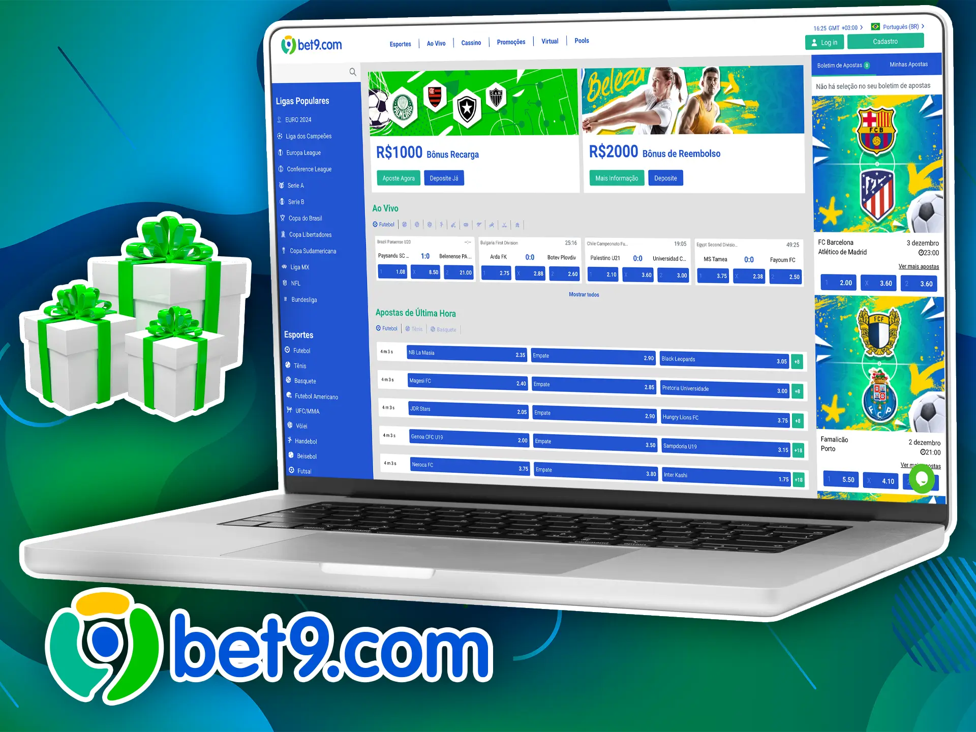 Escolha o Bet9 porque é um dos melhores cassinos com boas probabilidades e pagamentos rápidos.