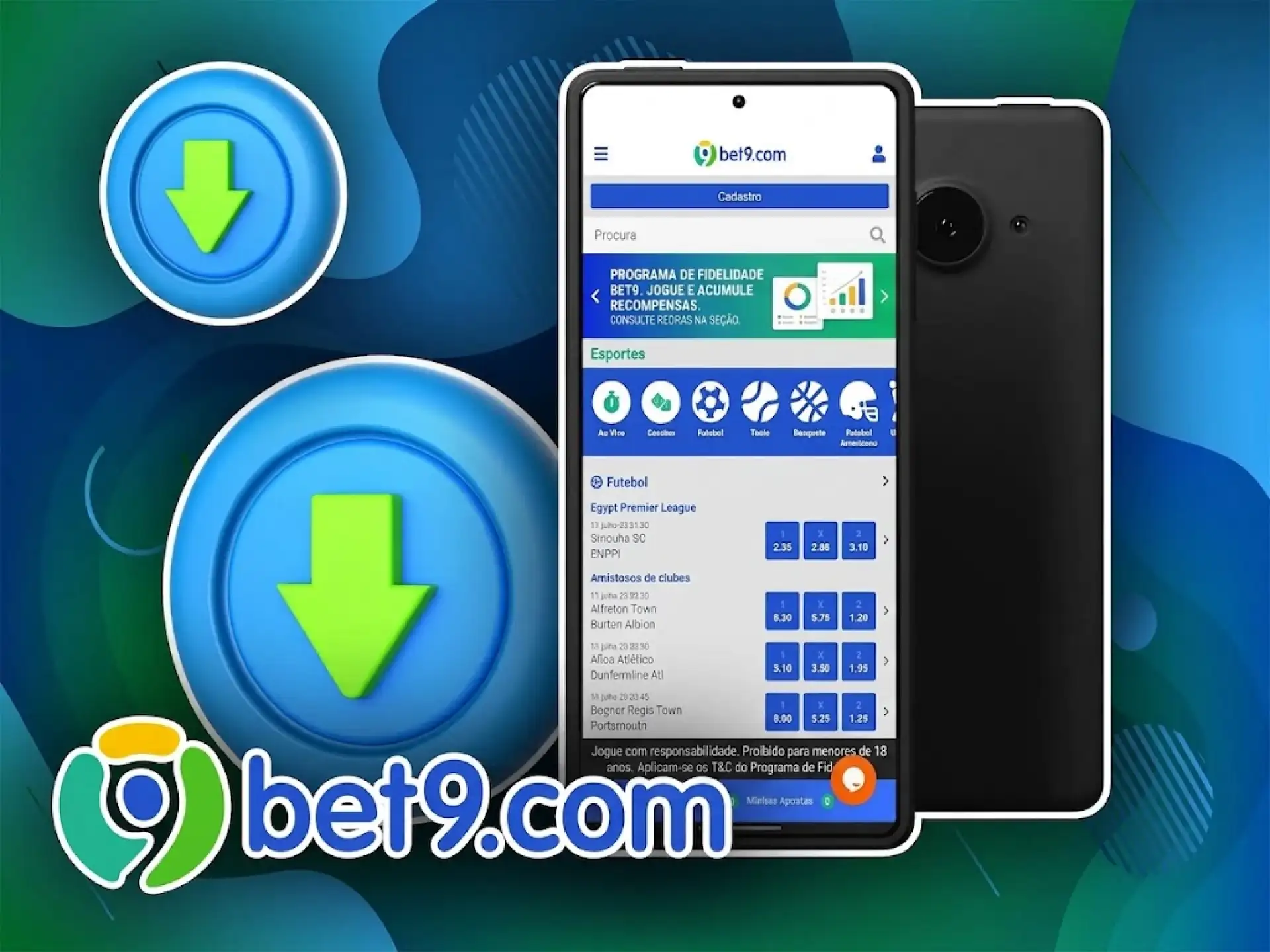 Baixe o aplicativo Bet9 em nosso site.