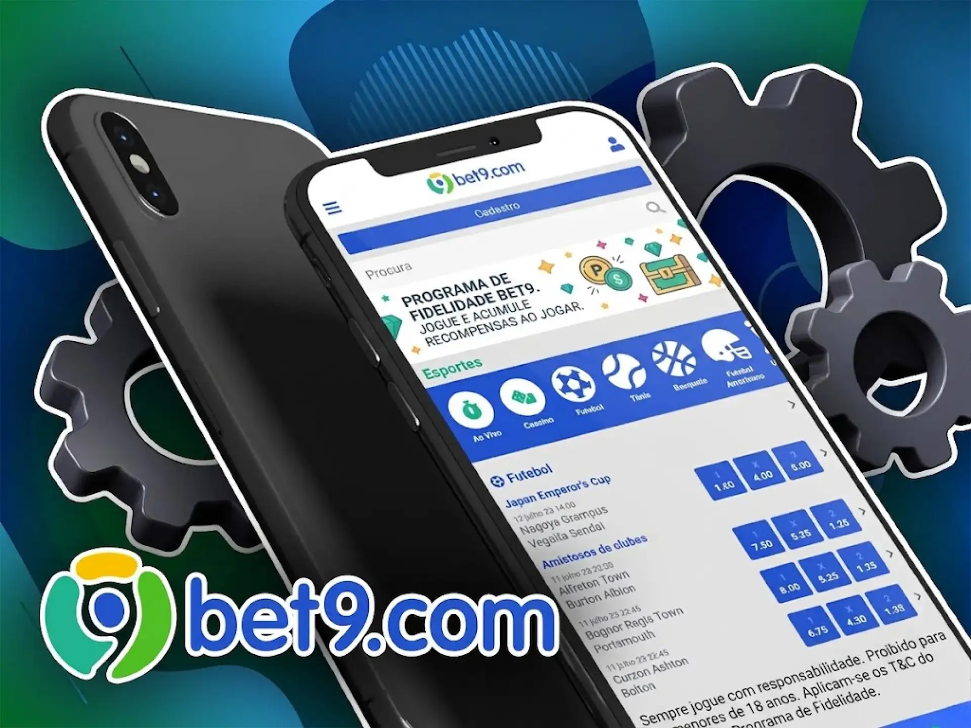 Seu dispositivo deve atender aos requisitos de sistema para instalar o Bet9.