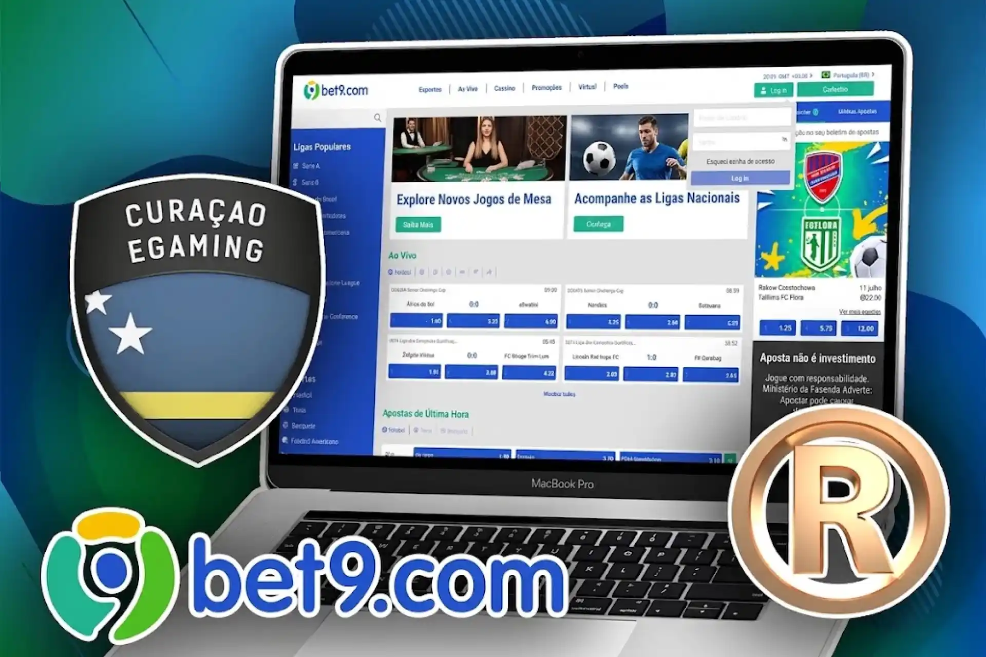 O Bet9 não é de propriedade de Curaçao.