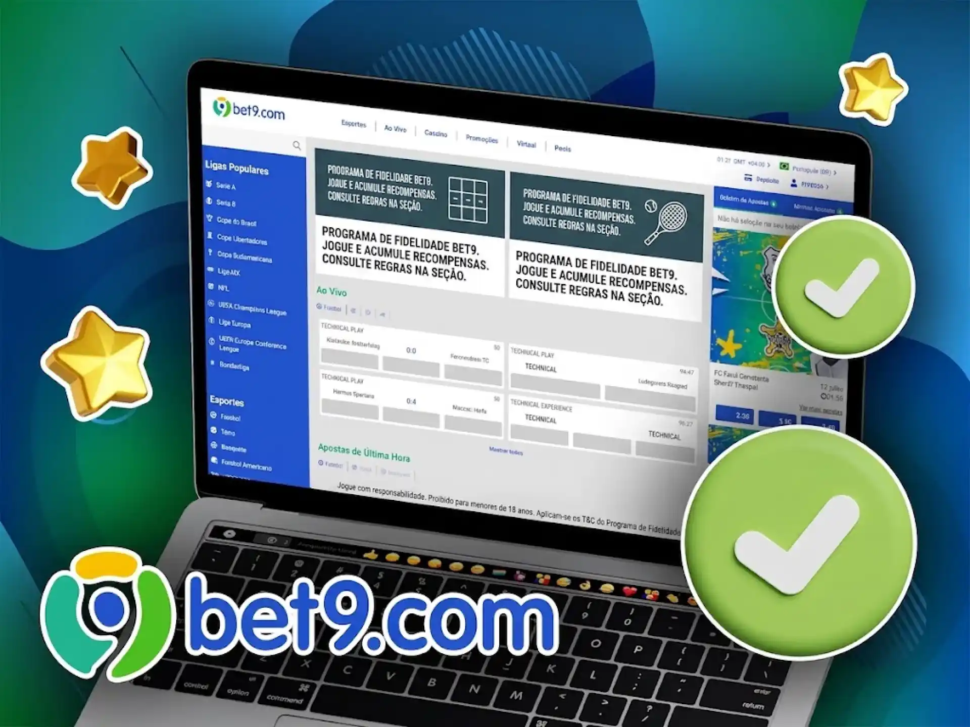A Bet9 é uma casa de apostas legalizada para apostas esportivas e jogos de cassino no Brasil.